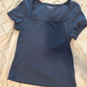 Old Navy Women's Dark Blue Square Neck Tee